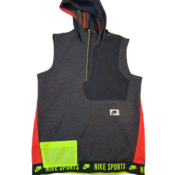 Nike Sport Clash Block Logo Men’s Small Dri-Fit ½ Zip Activewear Gym Hooded Vest - Picture 1 of 14